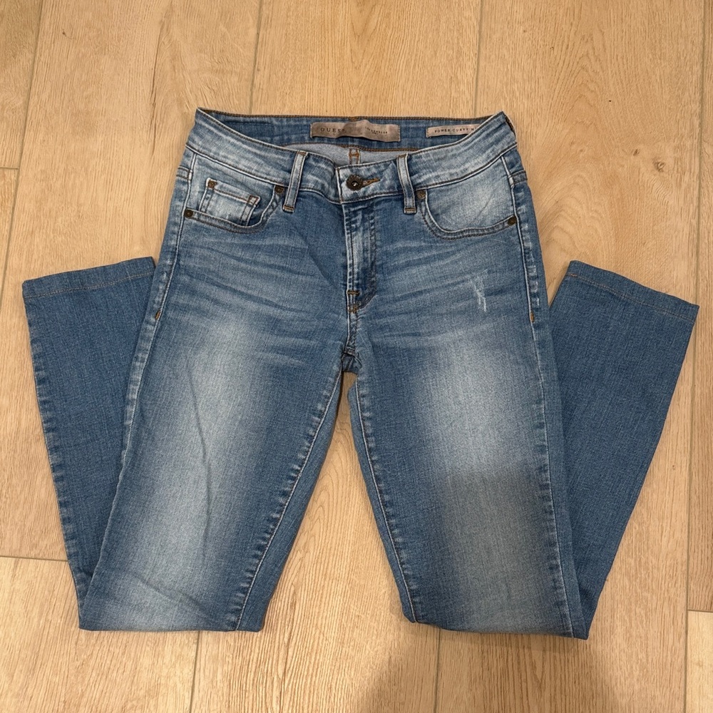 90s Style Guess Low Rise Skinny Blue Denim Jeans Size 26